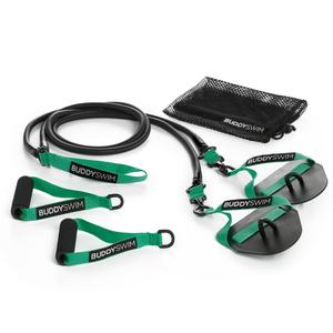 250885-elastique-de-resistance-avec-lame-et-poignees-interchangables-cordes-buddyswim-super-stroke-dryland-x-light-vert-noir-x-light