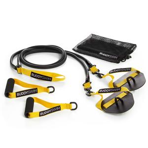 250886-elastique-de-resistance-avec-lame-et-poignees-interchangables-cordes-buddyswim-super-stroke-dryland-light-jaune-noir-light