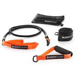 250913-elastique-de-resistance-avec-lame-et-poignees-interchangables-cordes-buddyswim-ulimate-dryland-medium-orange-noir-medium