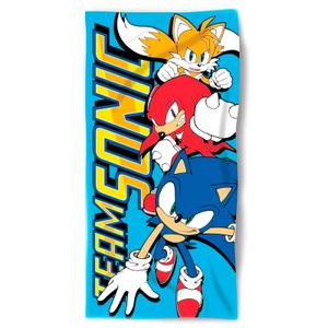 8435631339052-serviette-de-plage-en-coton-sega-sonic-the-hedgehog-turquoise-jaune-bleu-rouge-70x140-cm
